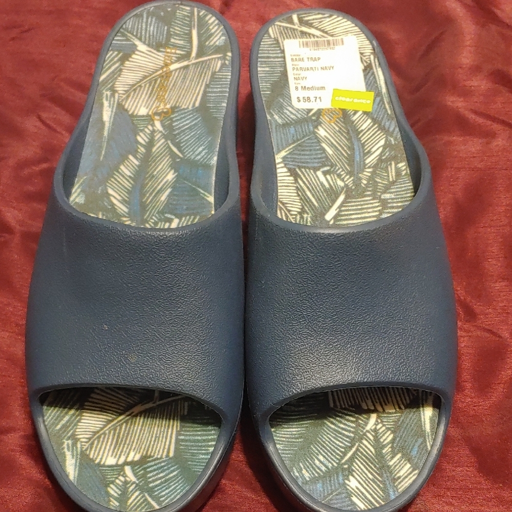 Women's Navy Slide Sandals
